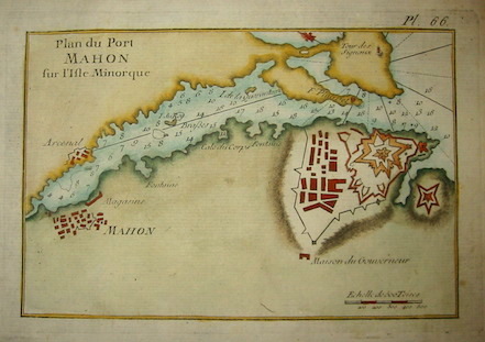 Allezard Jean Joseph - Roux Joseph Plan du Port Mahon sur l'Isle Minorque 1804 Genova